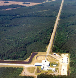 Aerial view of LIGO’s Livingston, LA facility